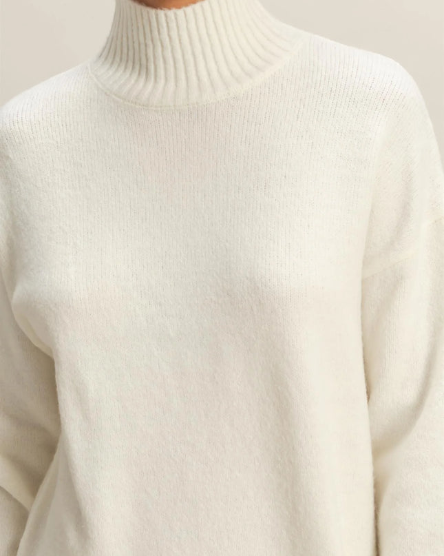 High neck sweater mini dress