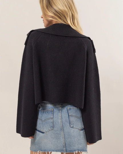 Casey Cropped sweater trench jacket