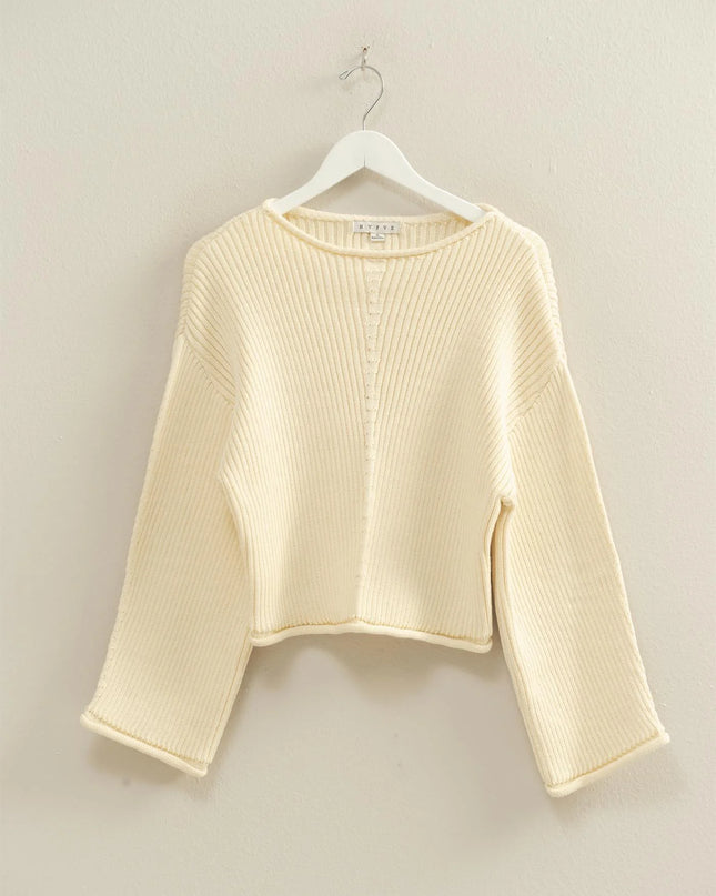 Cream ribbed sweater