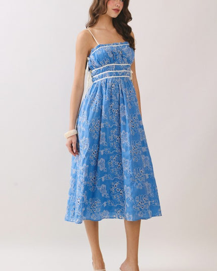 Frankie eyelet midi dress