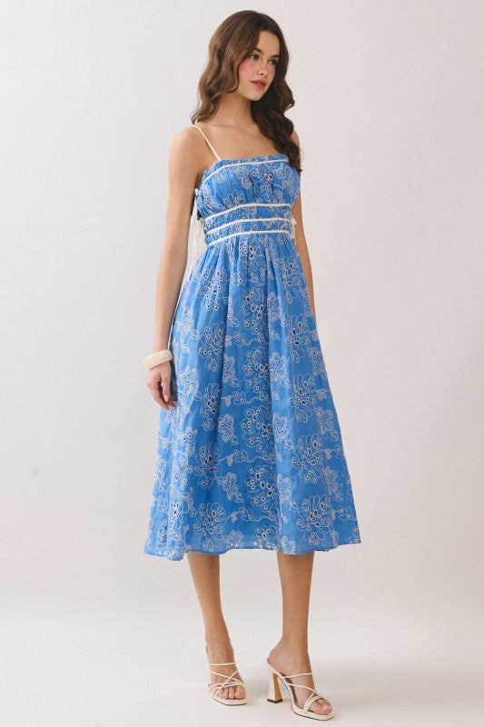 Frankie eyelet midi dress