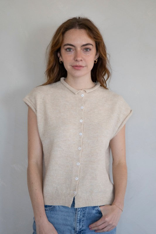 Piper vest/cardi natural