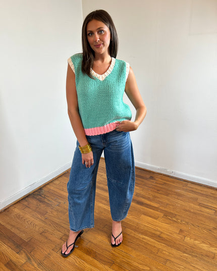 Color block sweater top