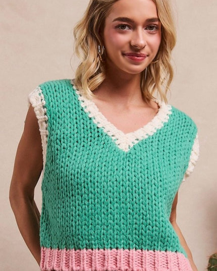 Color block sweater top
