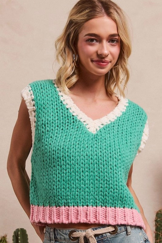 Color block sweater top