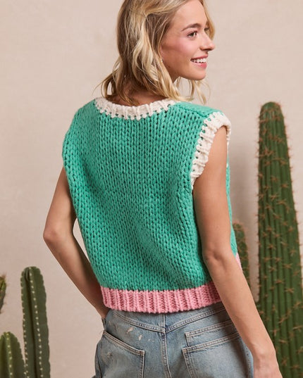 Color block sweater top