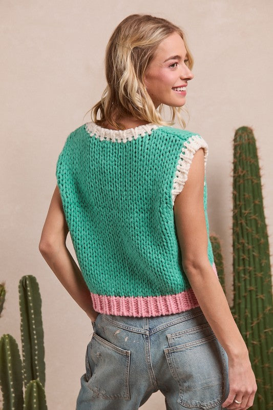 Color block sweater top