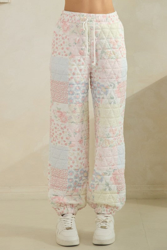 Spring quilted joggers