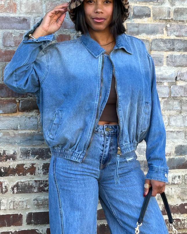 Denim bomber jacket