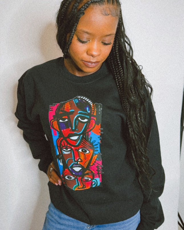 Faces artsy sweatshirt
