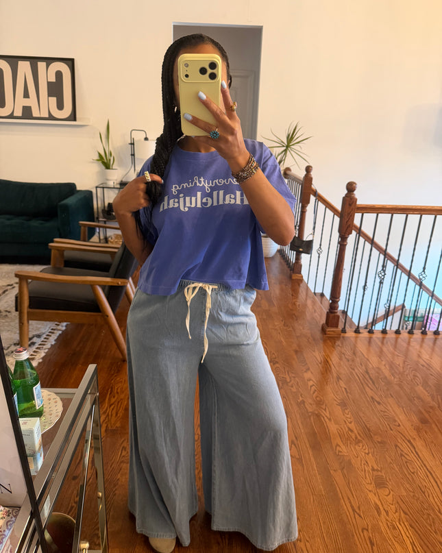 Everything Hallelujah boxy crop tee