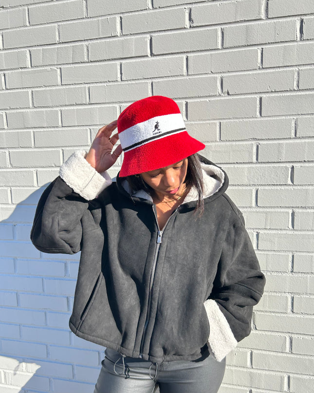 Tandy suede hooded jacket