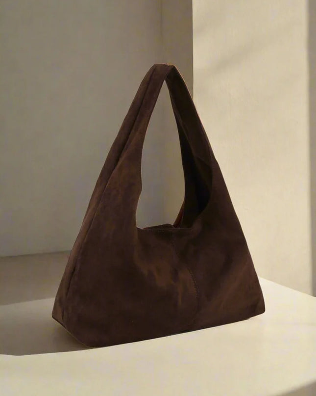 Faux suede hobo tote (brown)