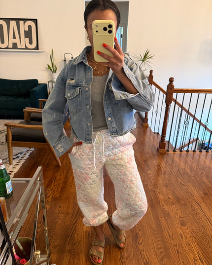 Spring quilted joggers