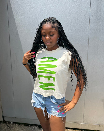 AMEN muscle crop tee