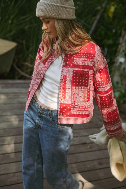 Roxy red bandana jacket