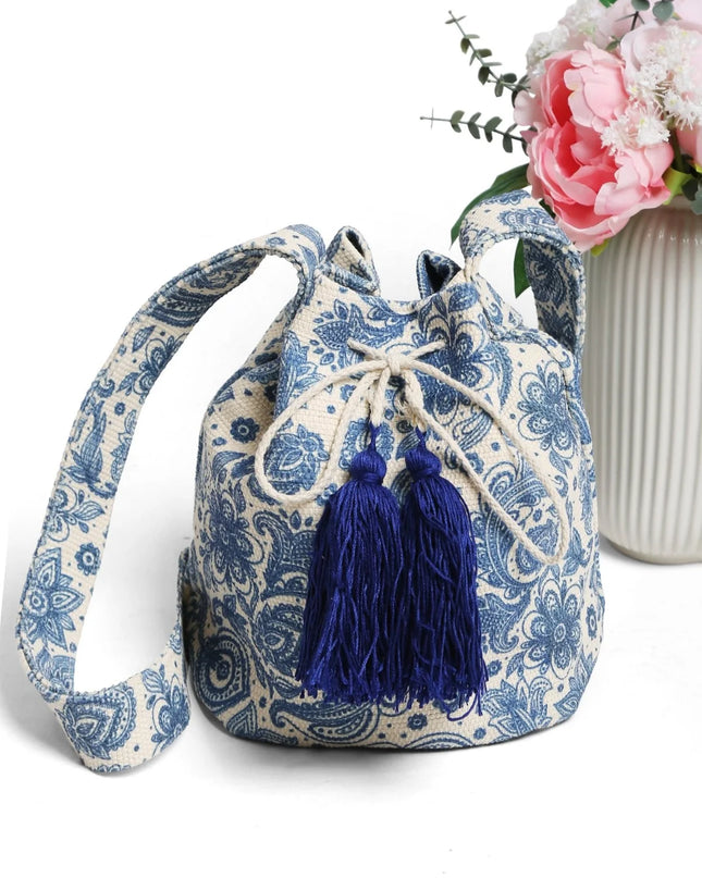 Patterned Crossbody bucket bag