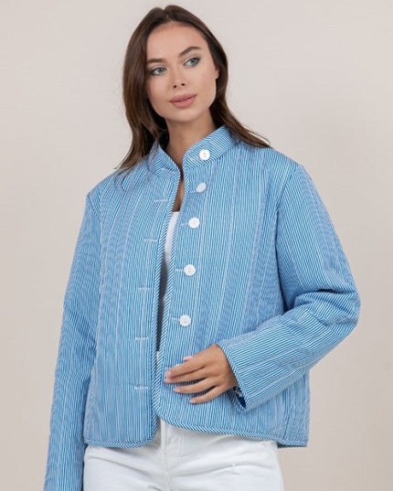 Sunday Blue reversible quilt jacket