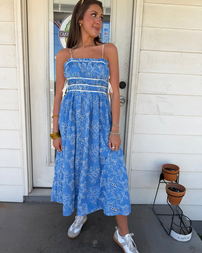Frankie eyelet midi dress