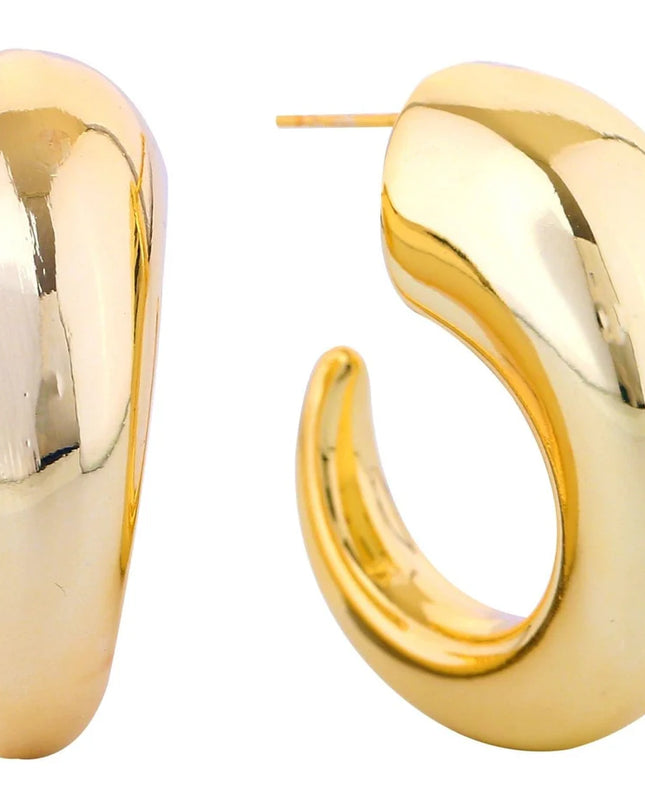 Sculpted Crescent Post Earrings