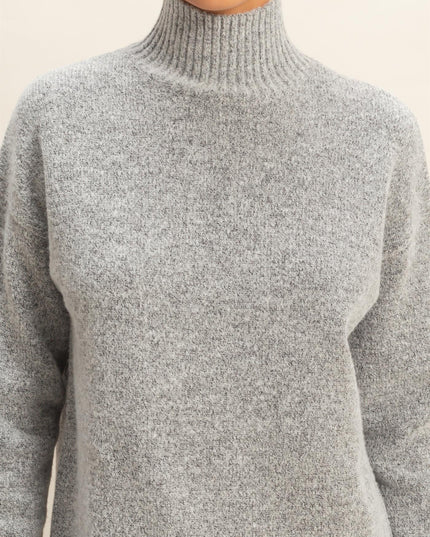 High neck sweater mini dress