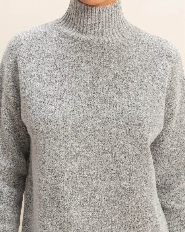 High neck sweater mini dress